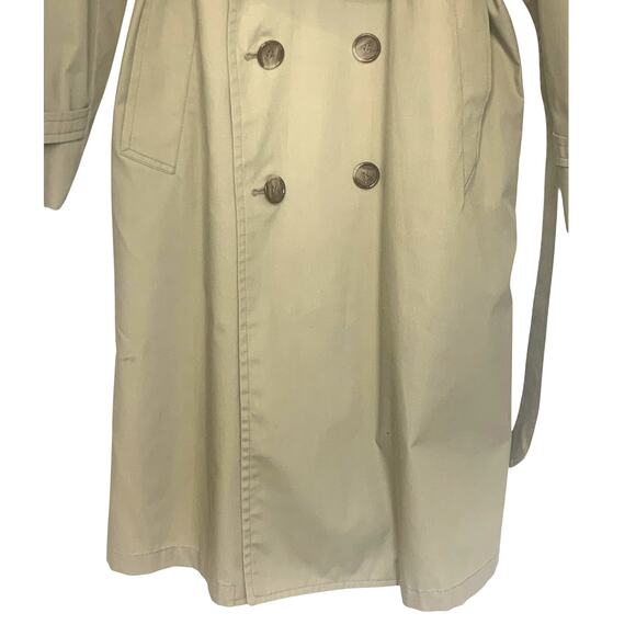 London Fog Trench Coat 40R Mens Tan Vintage Iconic Double Breasted Zip Lining - Picture 7 of 15